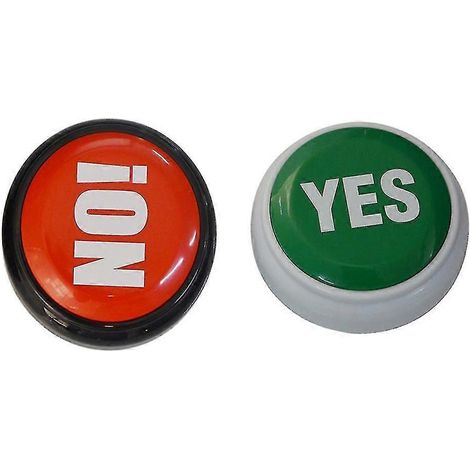 Lot de 2 boutons électroniques parlants « Oui/Non », vert et rouge, pour fêtes et événements (Kaesi) (1/5)