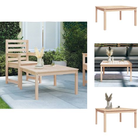 Table de jardin 82,5x82,5x45 cm bois massif de pin - Table De Jardin - Table Extérieure - Mobilier De Jardin - Table En Bois - Table Ronde (1/5)