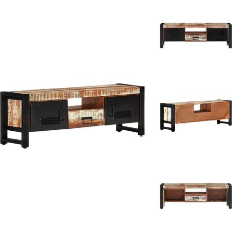 TV-Schrank 120x30x40 cm Altholz Massiv - TV Schrank - Holzmöbel - Vintage Stil - Industrielles Design - Altholz
