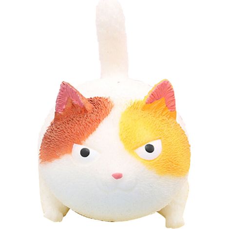 Jouets Anti-Stress Mignons en Forme de Chat - Balle à Malaxer pour Enfants et Adultes - Blanc