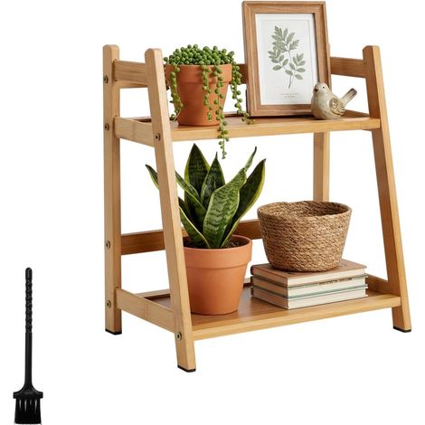 Étagère de Cuisine en Bambou - Organisateur Café et Tasses, Support à Épices, Rangement Pratique pour Cuisine et Bureau (1/5)
