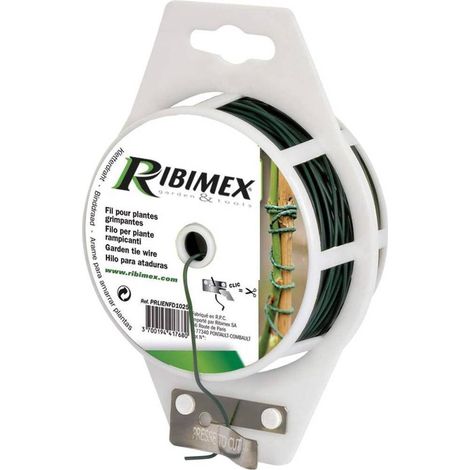 Fil Acier Plastifié 25m - D. 1,35 mm - Revêtement PVC Vert - Résistant et Durable - Fiable - D-Work (1/2)