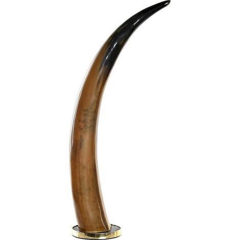 Sculpture élégante en corne et résine pour déco chic - Brun clair avec nuances foncées
