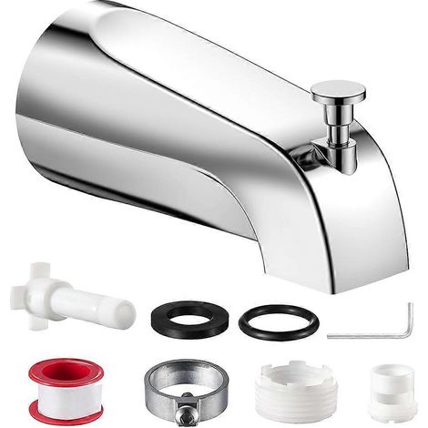 Bec de baignoire universel avec inverseur, compatible avec les raccords en cuivre à emboîtement de 1/2 po et les raccords IPS de 1/2 po et 3/4 po, kit de remplacement de robinet (1/5)