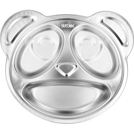 Assiette pour Enfants en Forme de Panda en Acier Inoxydable 304 - Idéale pour Maison, École Maternelle (1/5)