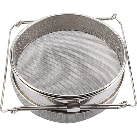 Grand Tamis À Miel Double Couche Acier Inoxydable Passoire Filtre Avec Bras Réglables (1/4)