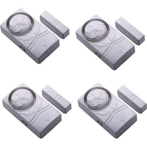 Alarme anti-vol sans fil pour la sécurité de la maison, capteur magnétique, alarme de porte et de fenêtre, super puissante 110 décibels, alarme de porte de piscine pour enfants, pack de 4 (1/3)