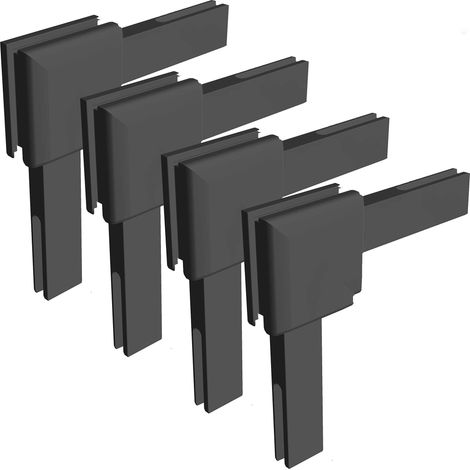 Kit de connecteurs d'angle de protection pour moustiquaire - Pour fenêtre et porte - En plastique - Anthracite, Charbon (1/5)