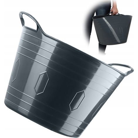 KADAX Flexible Basket, Universal-Wäschekorb, Waschbecken, 42 l, grau