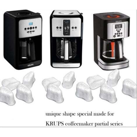 Lot de 12 Cartouche de filtre à eau au charbon pour cafetière KRUPS F4720057, en coquille de noix de coco non tissée, sachet de charbon actif, certifié FDA (1/3)