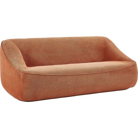 Divano 3 posti in tessuto testurizzato terracotta KIREBA