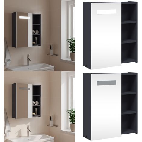 Spiegelschrank mit LED-Beleuchtung Grau 45x13x52 cm - Spiegelschrank - LED-Spiegelschrank - Badezimmerspiegel - Kosmetikspiegel - Badmöbel - Home & Living (1/5)