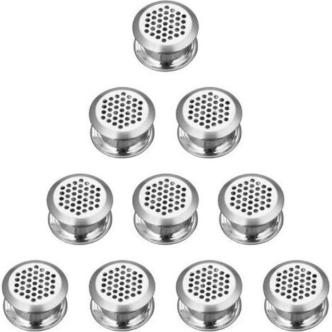 Grille Ventilation Ronde Acier Inoxydable 10 Pièces pour Armoire Placard D'évacuation Ventilation Cuisine Meubles Argentée Gardez l'air Frais à l'intérieur de l'armoire (1/5)