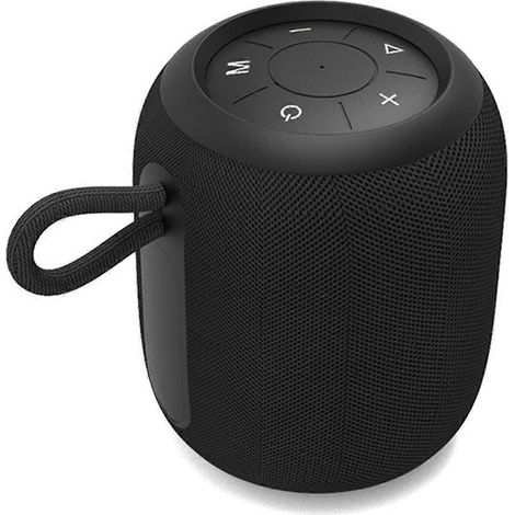 Enceinte Bluetooth portable d'extérieur sans fil avec petit caisson de basses noir (1/5)