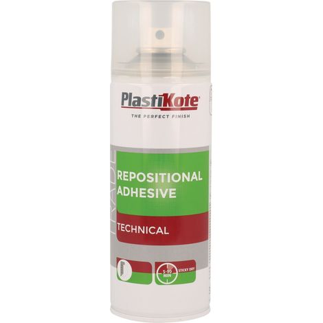 PlastiKote 440.0071030.076 Trade Repositional Spray Adhesive – 400ml, Repositionable and Suitable for Various Surfaces