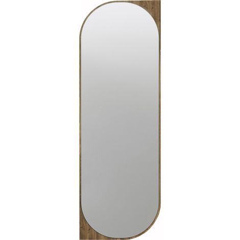 Burgio Spiegel, rechteckig, Wandtyp, transparente Struktur, 52x152 cm, Nussbaum Braun