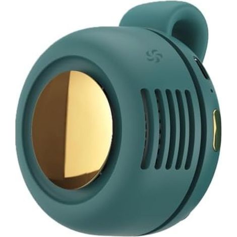 Mini clip-on fan, bladeless fan, can be attached to a shirt - 360° rotation angle (green). (1/5)