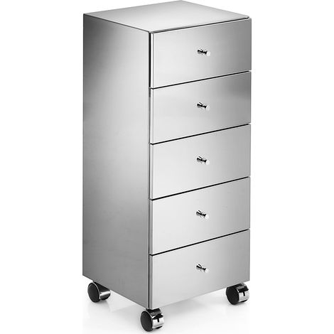 Lineabeta - Base 5 cassetti con ruote Runner in acciaio lucido