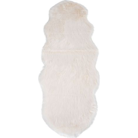 Pelliccia sintetica avorio da pavimento o divano 60x180 cm (1/3)