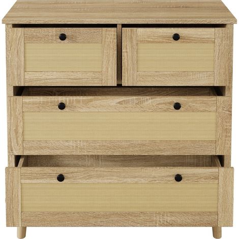 PLACARD avec tiroirs en rotin Particle Board Naturel 80.00 x 40.00 x 80.00 (1/5)