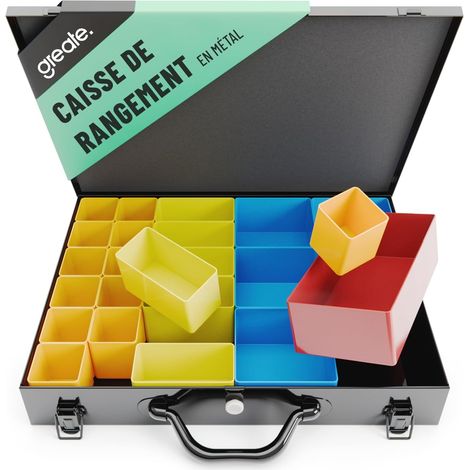Boîte de Rangement visserie métal avec 23 bacs Amovibles (1/5)