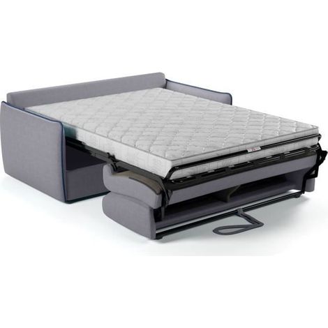 Canapé convertible express - matelas 14cm - AGATHE - Tissu Gris - 175 x 100 x 87 cm (1/5)