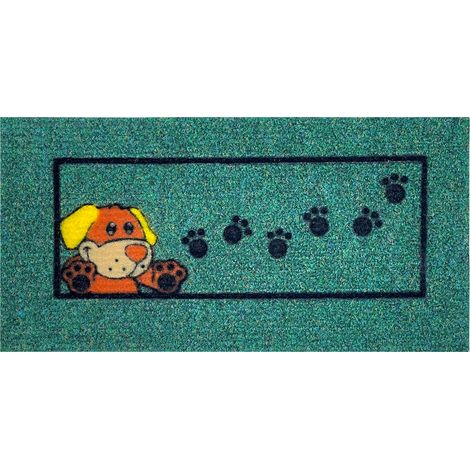 Zerbino Ingresso Salva Gradino Antiscivolo Assorbente Tappeto Piccolo Per Scale Interno Esterno Asciugapassi 25 x 50 Cm Prodotto Italiano AlfredoVerde (1/5)