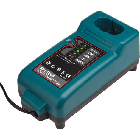 Soavoa Chargeur Batterie Ni-Cd Ni-Mh 7.2V-18V Compatible Makita, Système Active 3, Ventilateur Intégré, Recharge Rapide (1/5)