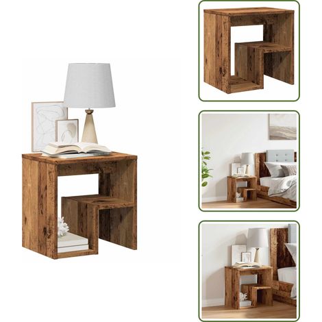 Nachttisch Altholz-Optik 40x30x40 cm Holzwerkstoff - Nachttisch - Nachttischschränke - Nachtschrank - Bettschrank (1/5)