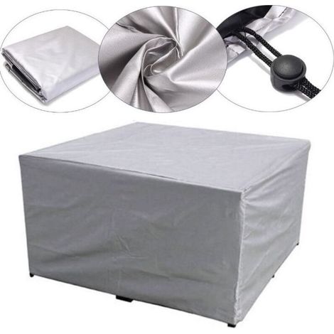 Housses de Meubles de Jardin Oxford Robuste,Housse de Table de Patio Étanche Anti-poussière Coupe-Vent,Housse de Protection de Table Anti-UV pour Chaises D'extérieur,Silver-18012074 (1/5)
