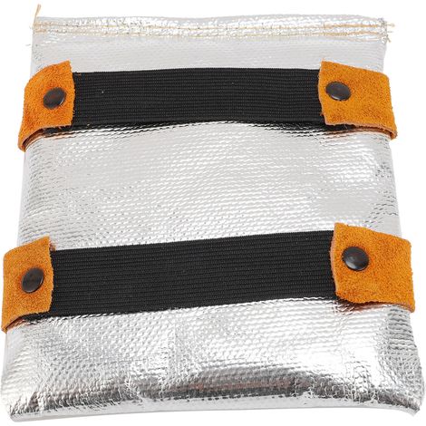 Housse de protection thermique pour soudage, pad isolant renforcé en cuir PU avec doublure aluminium pour chaudière industrielle, découpe métal et fonderie (1/5)