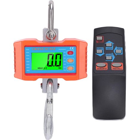 Balance de grue numérique 1000kg 2200lb, affichage LED de haute précision, suspension industrielle avec télécommande pour chantier de Construction agricole (1/5)