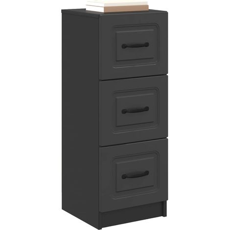 Maison Exclusive - Armoire à tiroirs Noir 33 x 34,5 x 87 cm Bois d'ingénierie