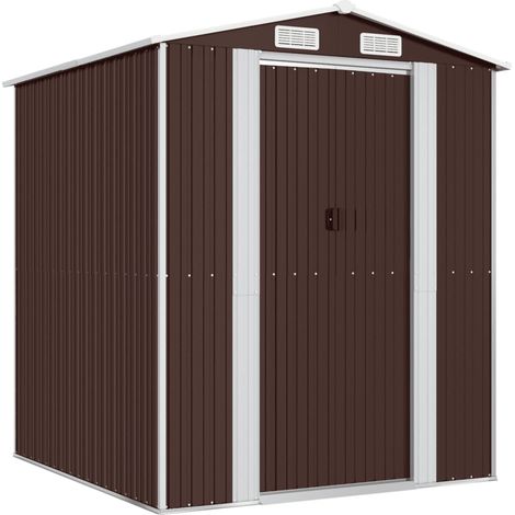Maison Exclusive - Capanno da Giardino Marrone Scuro 192x191x223cm Acciaio Zincato (1/5)