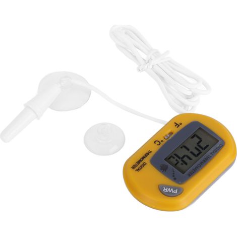 Thermomètre numérique LCD pour aquarium avec grand écran clair et réglableJaune (1/5)