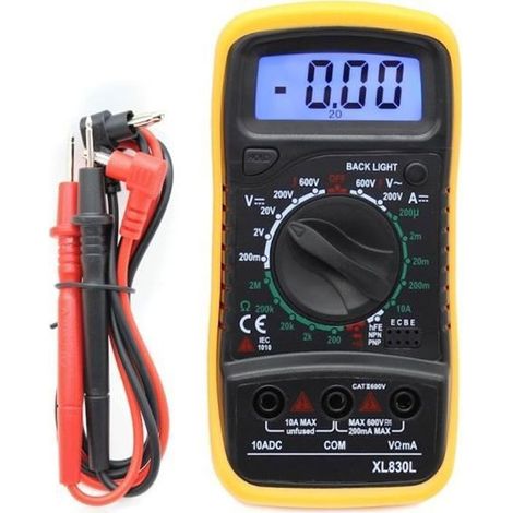 Multimètre Numérique Testeur Électrique - Écran LCD - 600V (1/3)