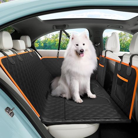Hundedecke Auto Rückbank mit harter Unterseite, wasserdicht & rutschfest, inkl. Sicherheitsgurt (1/5)