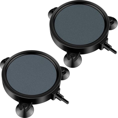 Diffuseur à Bulles Disque 10cm - Lot de 2 - Pierre Frittée - Aération Eau - Aquarium Étang Bassin (1/5)
