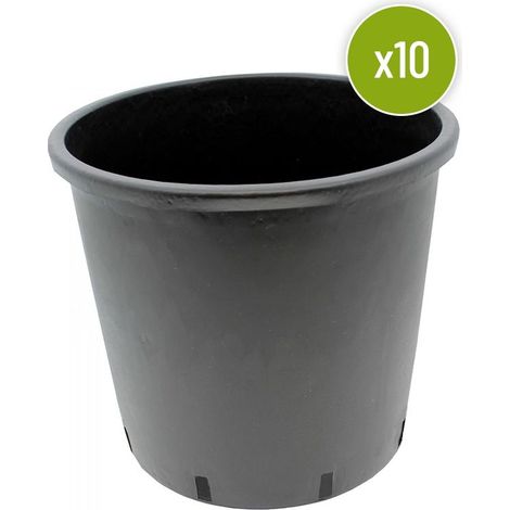 Lot de 10 POTS ROND PLASTIQUE 15L / 28x28 cm