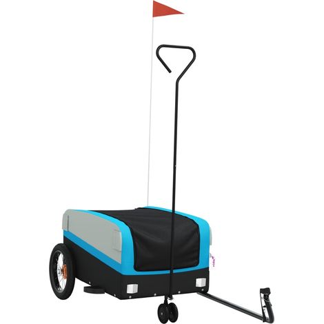 Remorque de vélo noir et bleu 30 kg fer CFW22617 (1/5)
