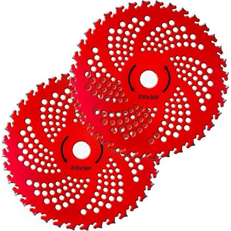 Lot de 2 lames en carbure de 9 pouces (23 cm) à 36 dents, sans marque, pour débroussailleuses, coupe-bordures et débroussailleuses classiques. (1/4)