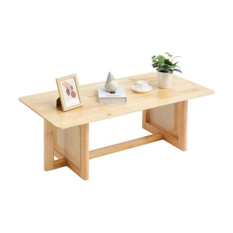 Table Basse Rectangulaire en Rotin Table de Salon avec Plateau en (1/5)