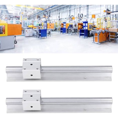 Lot de 2 guides linéaires SBR20 de 300 mm, guides linéaires entièrement supportés avec logement de roulement linéaire, pièces CNC (1/5)