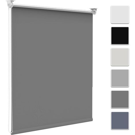 Store Enrouleur Occultant sans Perçage, Isolant Thermique pour Fenêtre ou Porte, Facile à Installer, Protéger Votre Vie Privée, pour Chambre,Salon, Salle de Bain,Gris Foncé,50l x 150L cm (1/5)