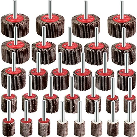 Roue Abrasive pour Perceuse 30PCS Grain 80 Roues et Disques Abrasifs Polissage Bois Metal - (1/5)