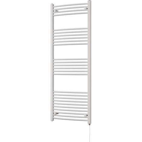 Zennor - White Electric Towel Rail H1600mm x W600mm Curved 800w Standard (1/3)