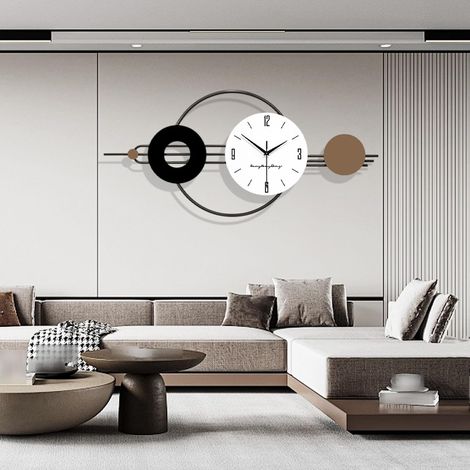 Large Wall Clock Modern Design, Elegant Silent Wall Clock, Creative Decorative Wall Clock, XXL Wall Clock for Living Room, Bedroom, Office, Kitchen, Study (L-100 x 45 cm) (1/5)