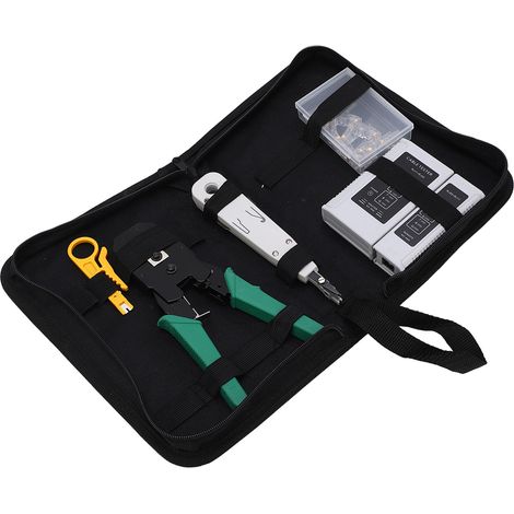 Kit d'outils réseau professionnel 5 en 1 : pince à sertir portable pour câbles Ethernet Cat5, Cat5e et Cat6 avec testeur (1/5)