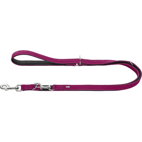 Laisse réglable pour Chien Malta - Couleur : Magenta - en Cuir de Vachette Souple et résistant - Couleur Brillante - Particulièrement maniable - Taille : 18/200 (1/5)