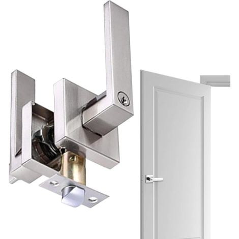 Serrure à Levier pour Porte Quincaillerie Robuste En D'Aluminium,Verrou de Porte Pour Chambre Bureau Salle de Bains Sécurité Maison Entrée